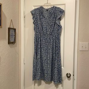 Pleated A-Line - Floral Dress
